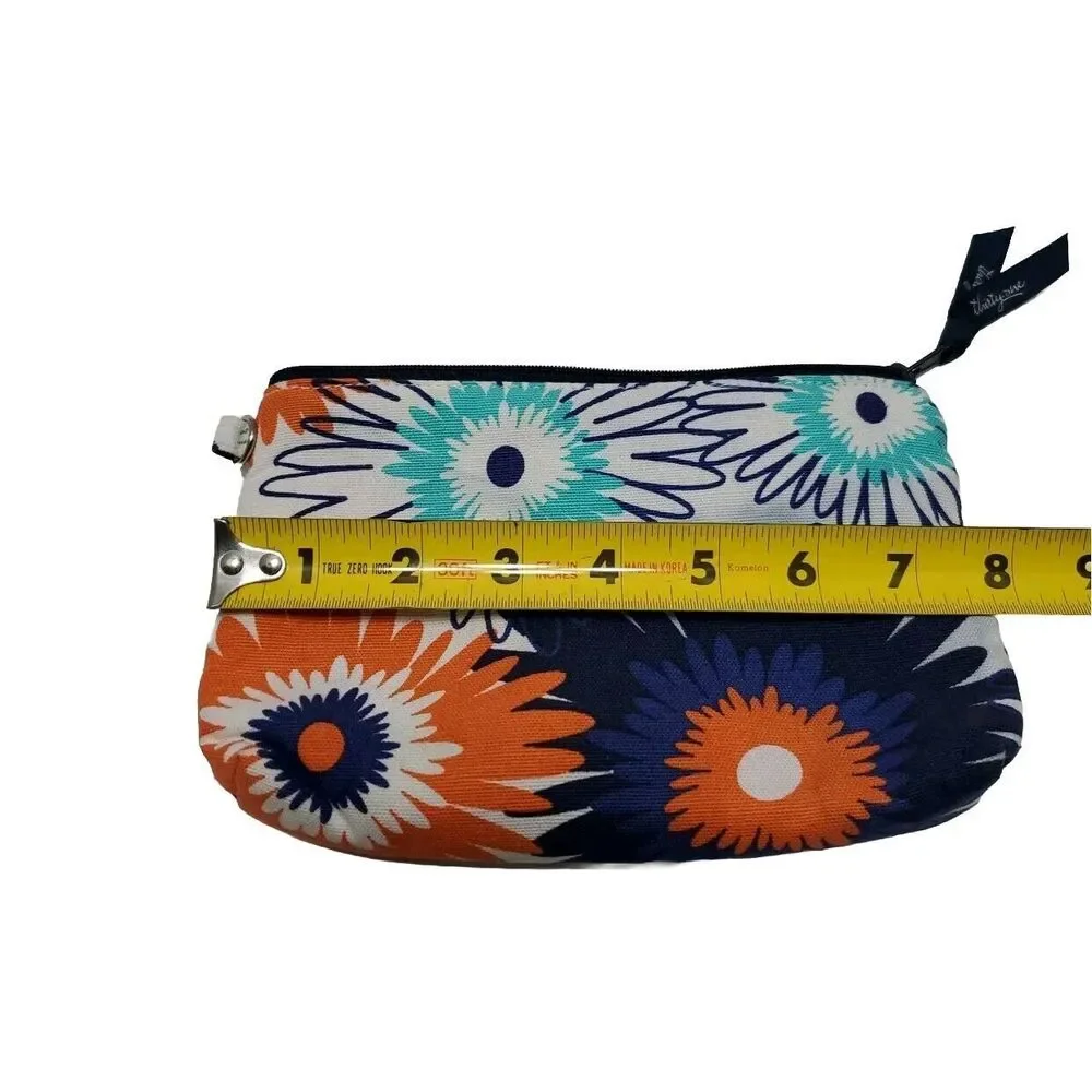 THIRTY-ONE Floral Canvas Zipper Pouch Makeup Travel Pencil Bag